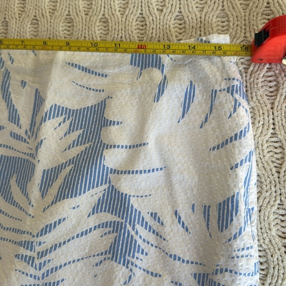 Talbots Elegant Cream and Blue Mini Skirt size 6 - Picture 4 of 9